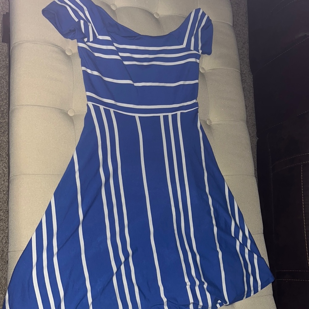 Loft Women’s Dress size L Color: Blue/White Striped